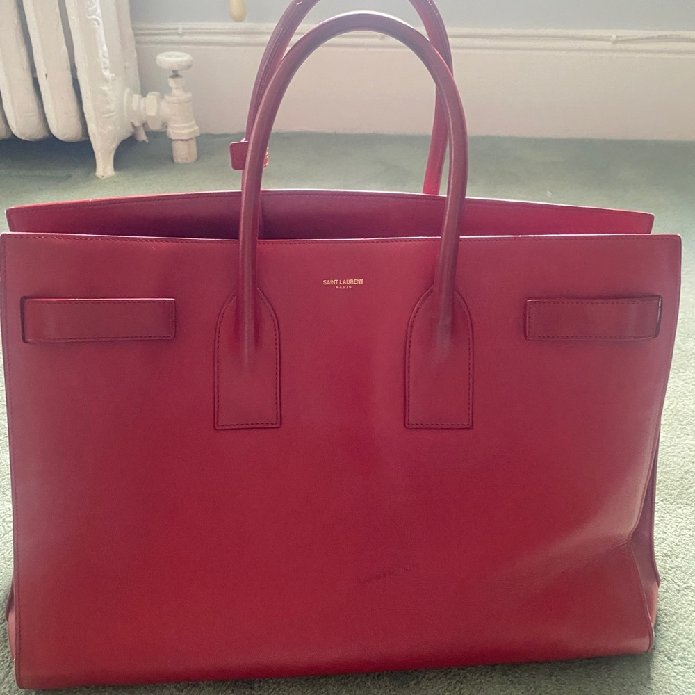 Saint Laurent LARGE Sac Du Jour, Red, YSL Hedi Slimane - Picture 2 of 16
